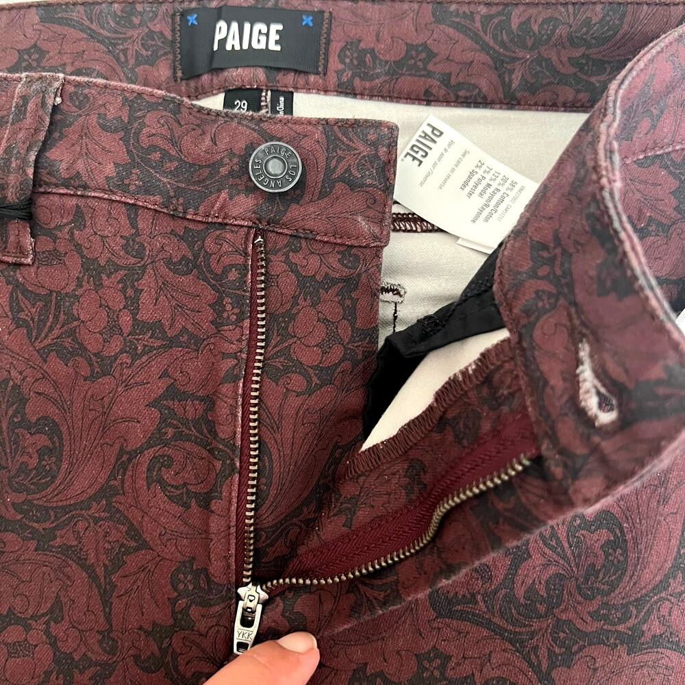 Paige High Rise Lou Lou Flare Jean In Cherrywood Paisley Multi Size 29 - Picture 10 of 16